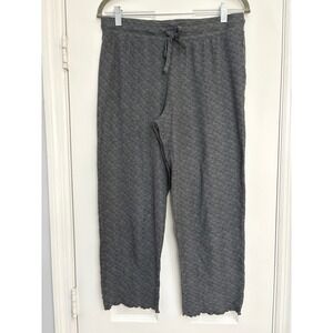 Eddie‎ Bauer Sleepwear M Lounge Pants Gray Ribbed Knit Drawstring Womens